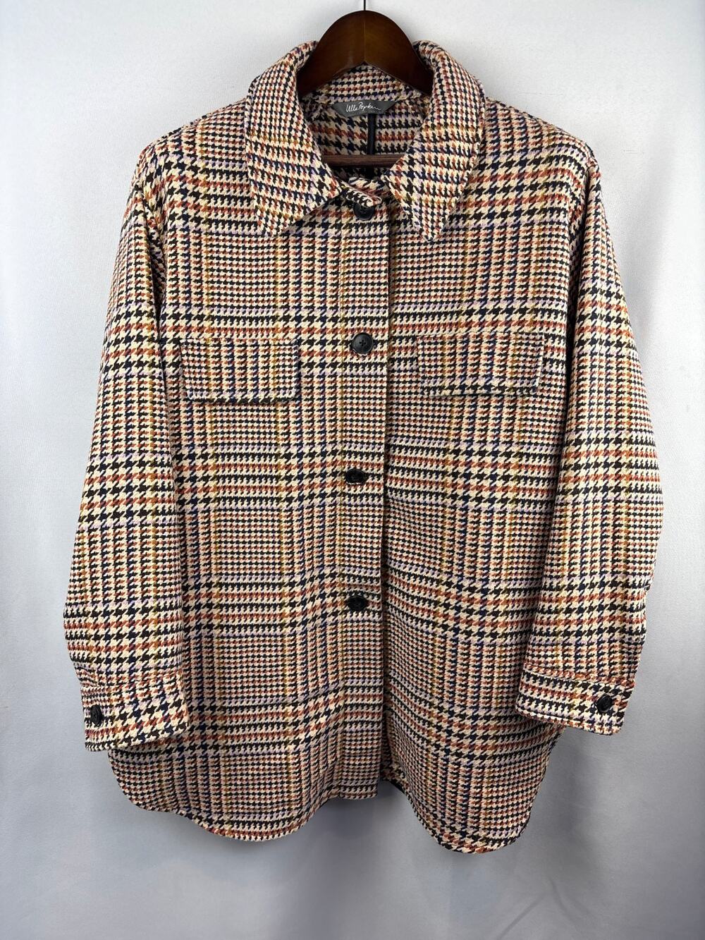 Women’s Ulla Popken Size 1X Multicolored Houndstooth Jacket